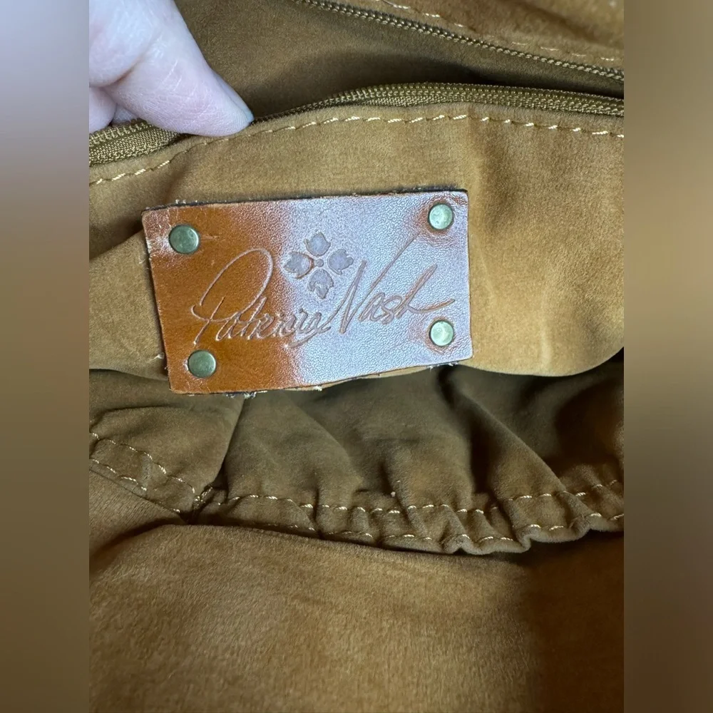 #151 Patricia Nash Florence Poppy Tooled Floral Leather Shoulder Tote Bag - Picture 13 of 16